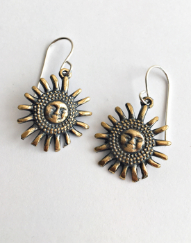 Bronze earrings "Variation on the sun" Nr.1